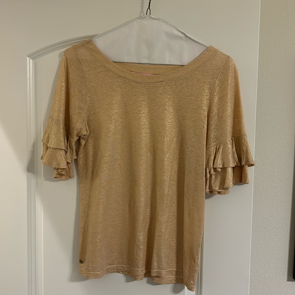 Lilly Pulitzer gold metallic top